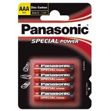 Baterie mikrotužková AAA R03R/4ks zinkouhlíková Panasonic Special