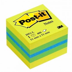 Lepicí bloček 3M Post-It 2051-L 51x51mm 400 lístků barevný mix