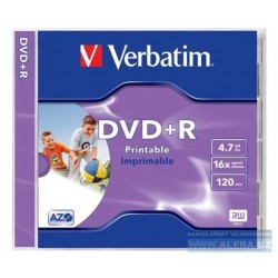 Disk DVD+R 4.7GB Verbatim DataLifePlus 16x Printable Jewel 1ks