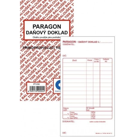 Tiskopis Paragon BAL daňový doklad NCR PT010