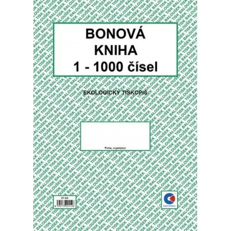 Tiskopis Bonová kniha A4 1-1000 čísel BAL EKO ET400