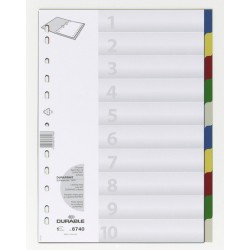 Rozřaďovač A4 2x5 listů barevný plast Durable 6740