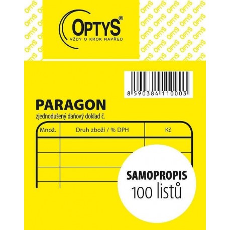 Tiskopis Paragon obchodní, samopropisovací nečíslovaný, OPT 1100