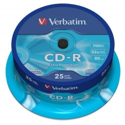 Disk CD-R 700MB/80min Verbatim DataLife ExtraProtection 52x 25pack spindl plast box
