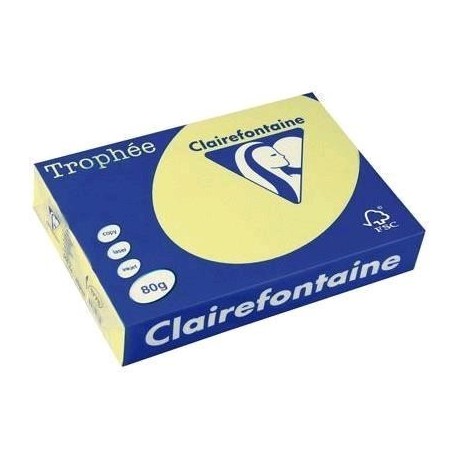 VÝPRODEJ - Papír Clairefontaine A4/160g/250 1023 žlutá