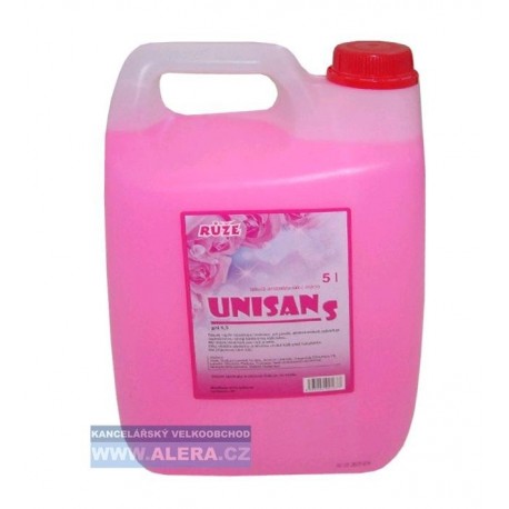 UNISANS - tekuté mýdlo 5 litrů - s antibakteriální přísadou - růžová - růže
