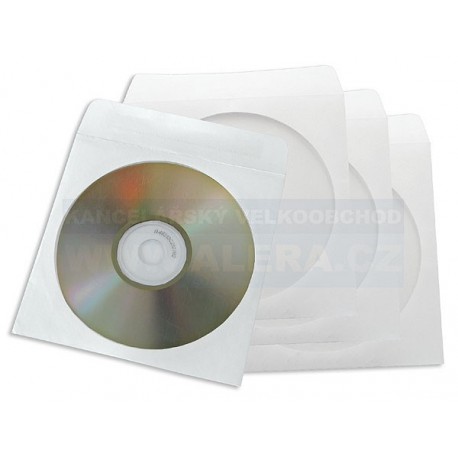 Obálka papírová na CD 100ks s okénkem samolepicí