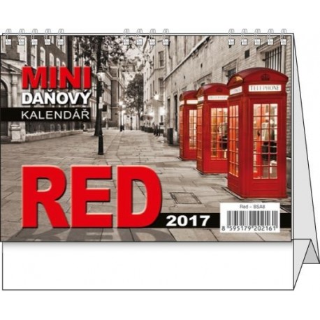 Kalendář 24S/BSA8 Red - mini daňový 148x105