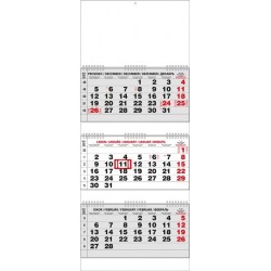 Kalendář 24N/BNC5 Tříměsíční skládaný 292x720
