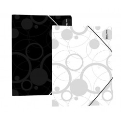Mapa odkládací 3klopá,PP,guma Black & White černá