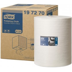 Zboží na objednávku - TORK 197270 Utěrka Polishing z netkané textilie role 171m bílá /450útržků W1,W2,W3