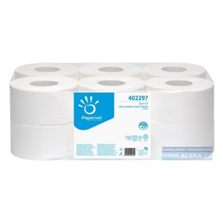 Papír WC JUMBO průměr 190mm 2vrs OVER premium 140m 100%celulóza BÍLÁ / 12rolí