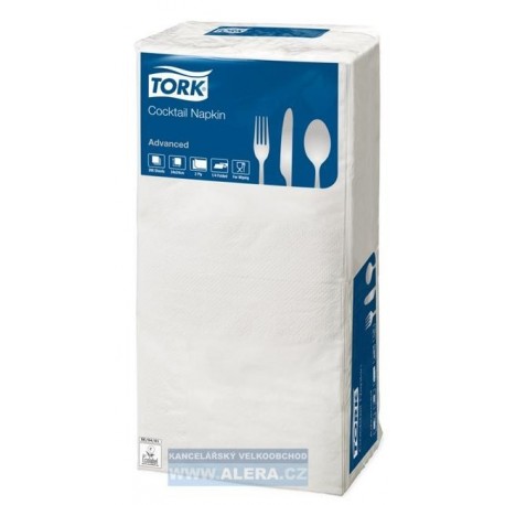 Zboží na objednávku - TORK 477534 Ubrousky 24x24cm - koktejlové papírové 2vrstv. bílé / 200ks N1