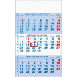 Kalendář 23N/BNC1 Tříměsíční modrý 292x420