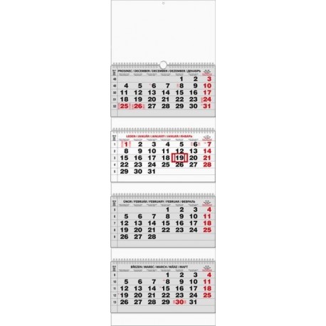 Kalendář 24N/BNC6 Čtyřměsíční skládaný 292x900
