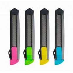 Nůž ulamovací Kores KC 18 mm, plast, mix 4 neonových barerv