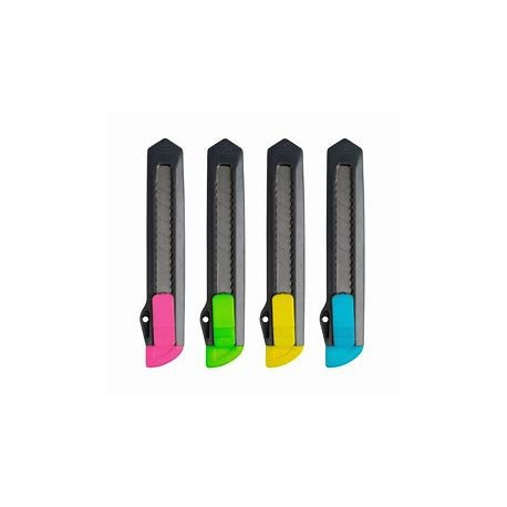 Nůž ulamovací Kores KC 18 mm, plast, mix 4 neonových barerv