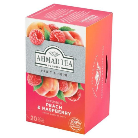Čaj AHMAD Peach & Raspberry Tea / ovocný malina broskev 20x1.8g